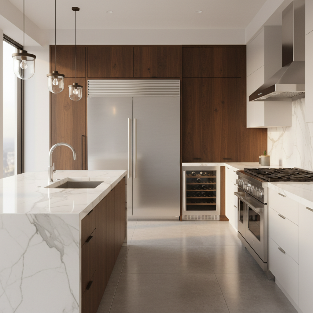 Luxury modern kitchen with premium appliances